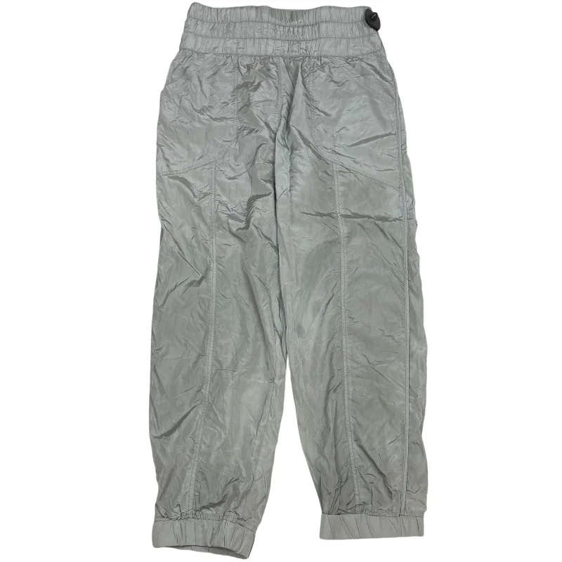 Vintage high-waisted pants for nostalgic wardrobe charm -Athletic Pants By Free People In Silver, Size: L