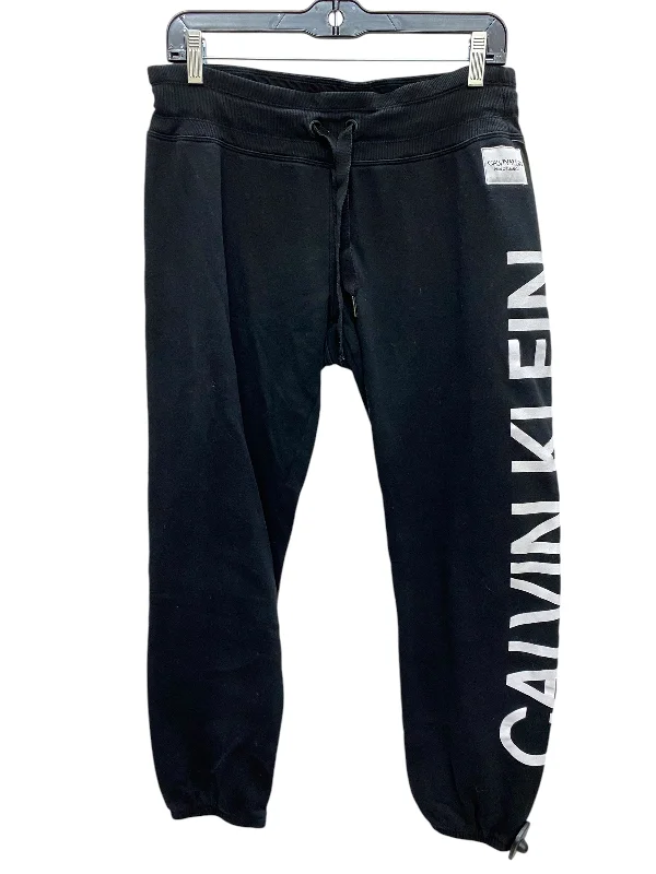 Lightweight travel pants with wrinkle-free fabric -Athletic Pants By Calvin Klein In Black, Size: M