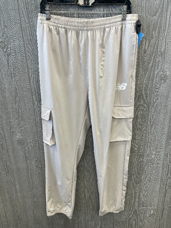 Cozy fleece pants for cold winter nights -Athletic Pants By New Balance In Beige, Size: L