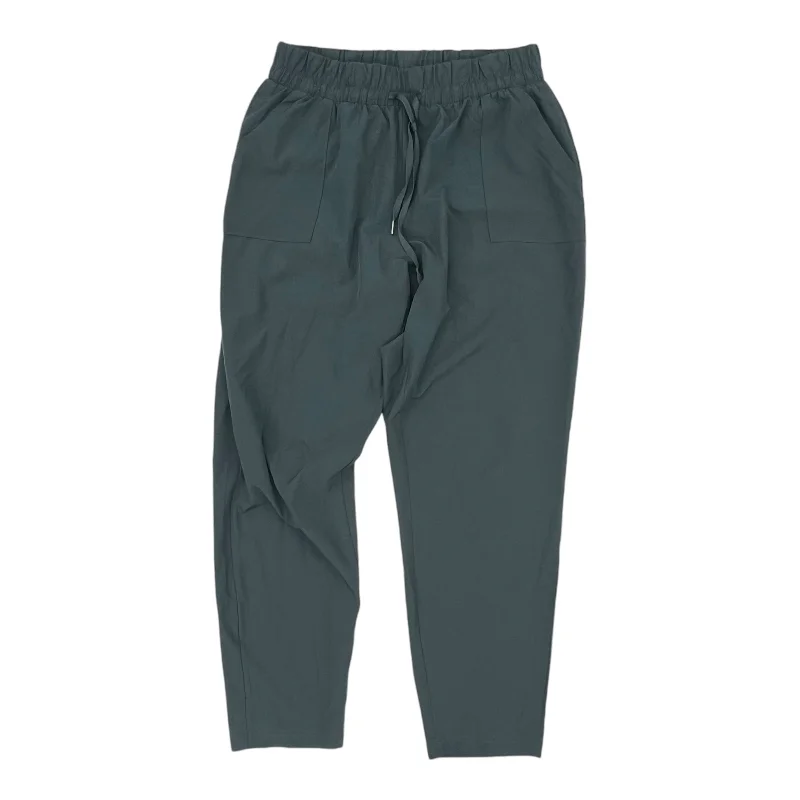 Breathable linen pants for hot summer days -Athletic Pants By Apana In Teal, Size:L