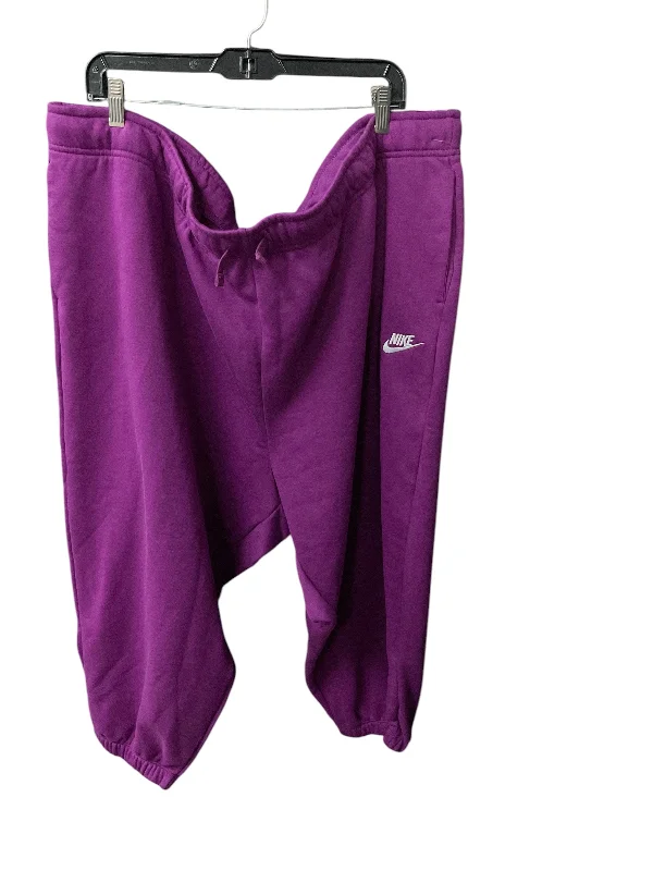 Stylish cropped pants for warm season trends -Athletic Pants By Nike Apparel In Purple, Size: 4x