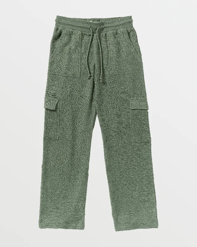 High-performance ski pants for snowy mountain slopes -Off The Hook Cargo Sweat Pants - Agave Green