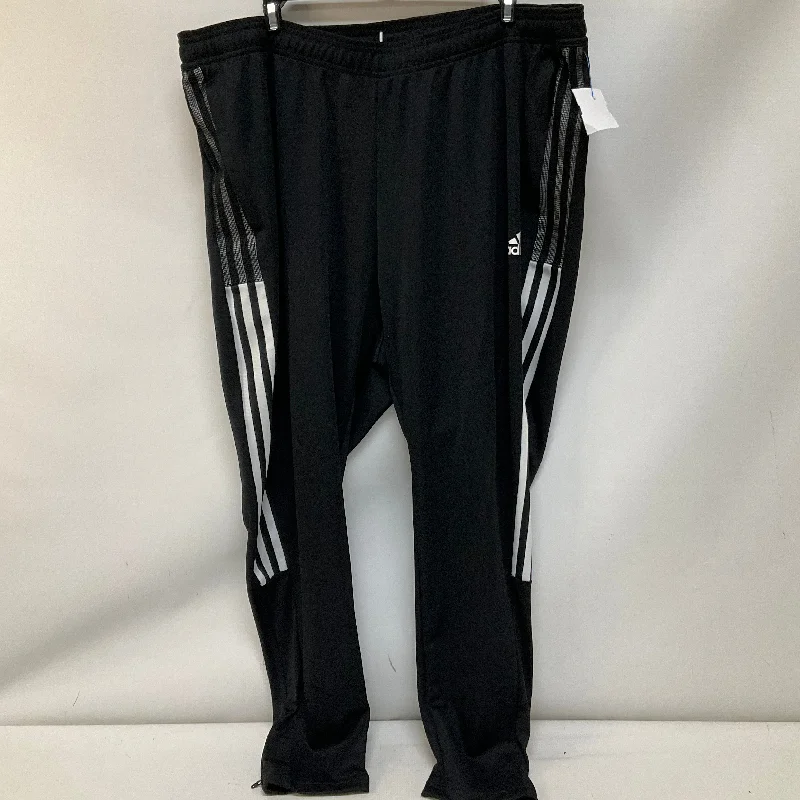 Vintage denim pants for timeless rugged style -Athletic Pants By Adidas In Black & White, Size: 2x