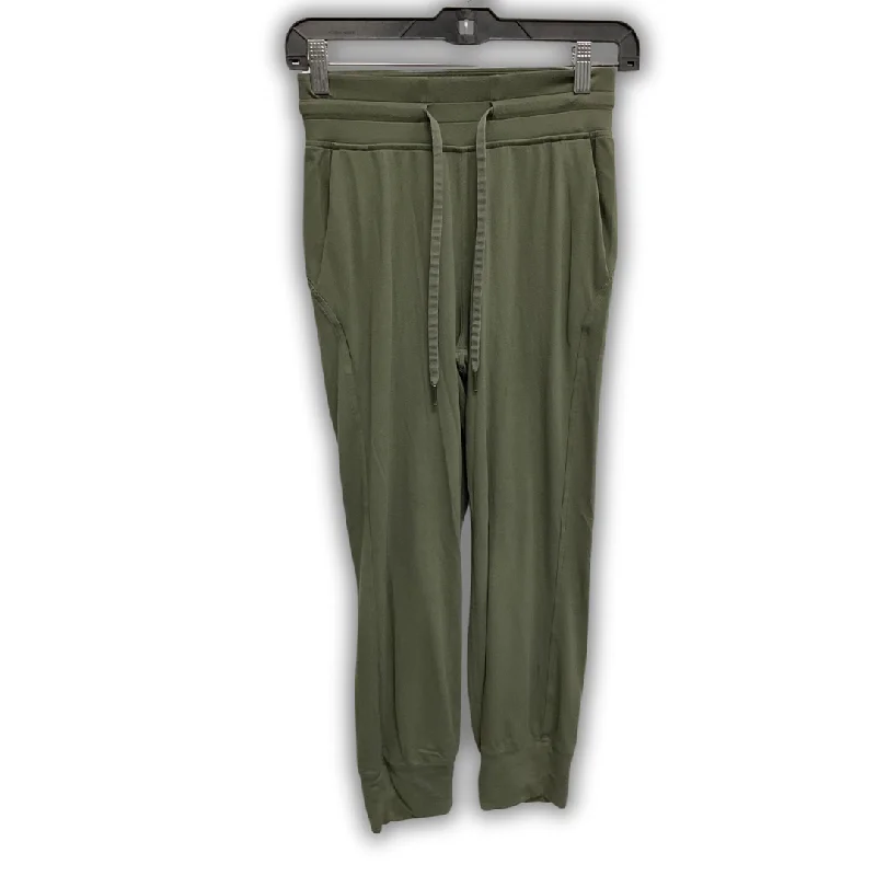 Stylish cropped pants for warm season trends -Athletic Pants By Lululemon In Green, Size: Xs