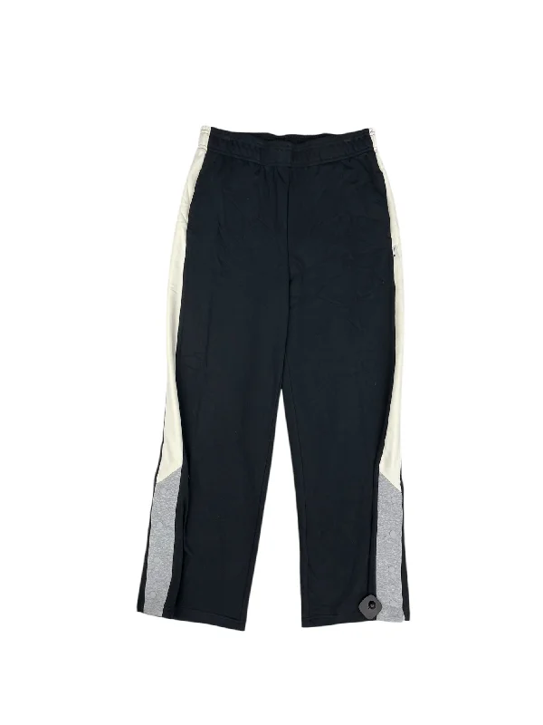 Pleated trousers pants for sophisticated gentleman charm -Athletic Pants By Fabletics In Black & White, Size: L