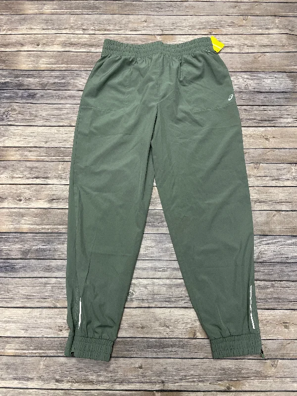 Waterproof rain pants for stormy weather protection -Athletic Pants By Asics In Green, Size: L