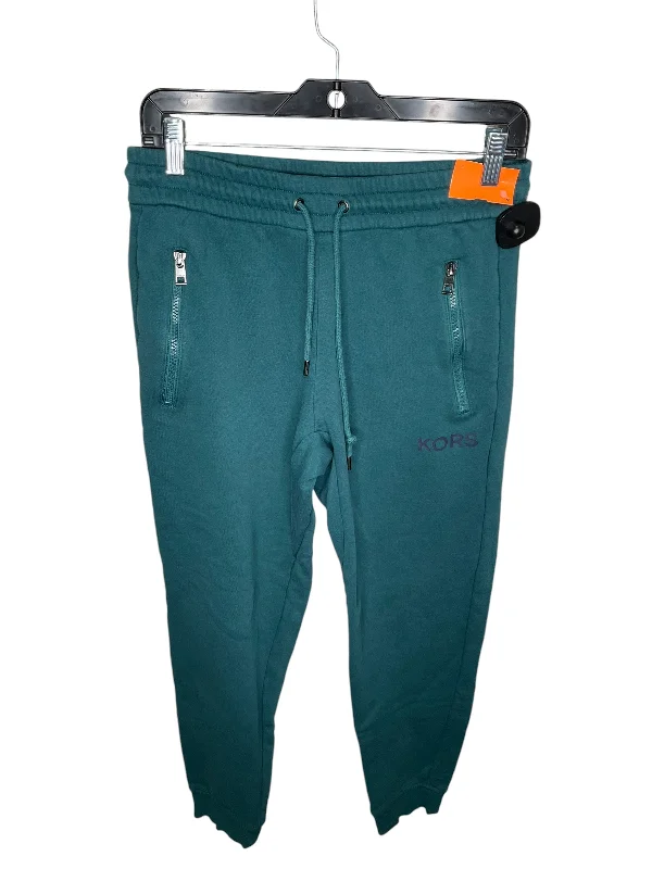 Bold plaid pants for eye-catching style choices -Athletic Pants By Michael Kors In Teal, Size: S