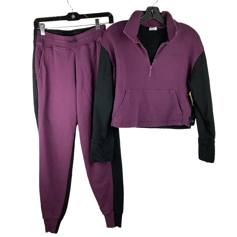 Luxury silk pants for glamorous evening wear -Athletic Pants 2pc By Outdoor Voices In Purple, Size: S