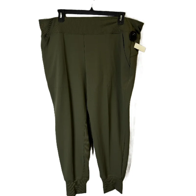 Windproof pants for chilly outdoor activities -Athletic Pants By Avia In Green, Size: 2x