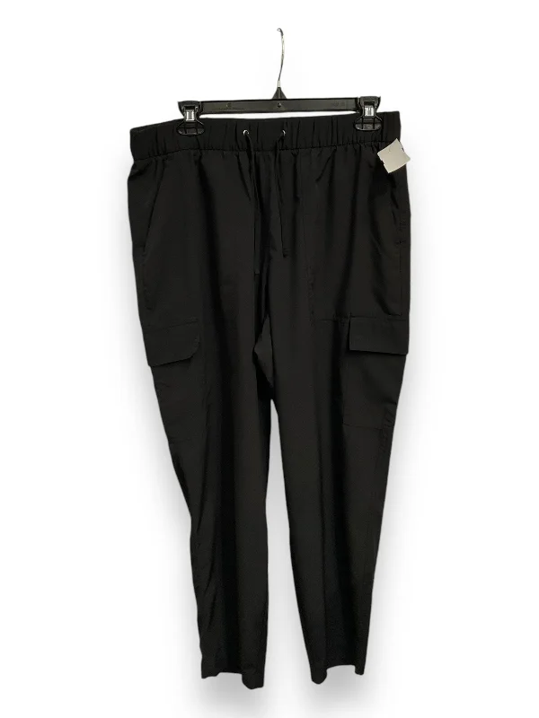 Vintage high-waisted pants for nostalgic wardrobe charm -Athletic Pants By Old Navy In Black, Size: L