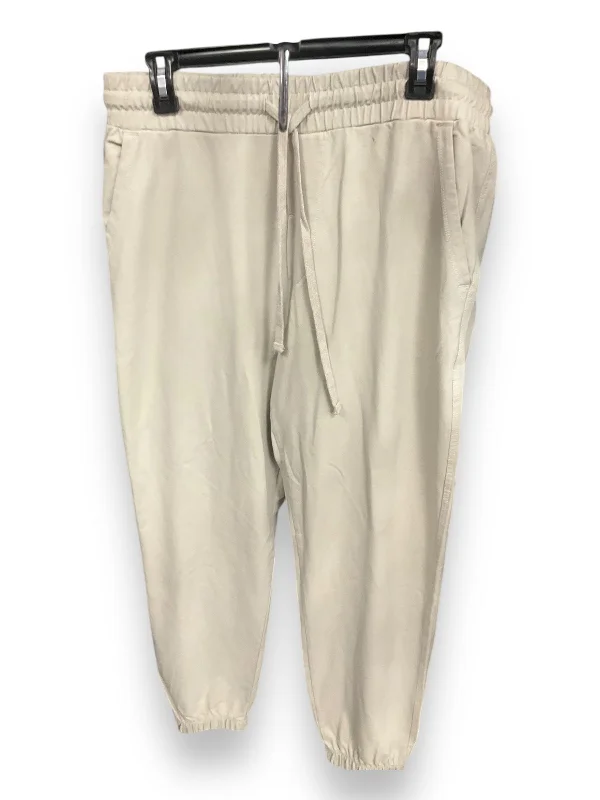 Cozy fleece pants for cold winter nights -Athletic Pants By Eddie Bauer In Beige, Size: M