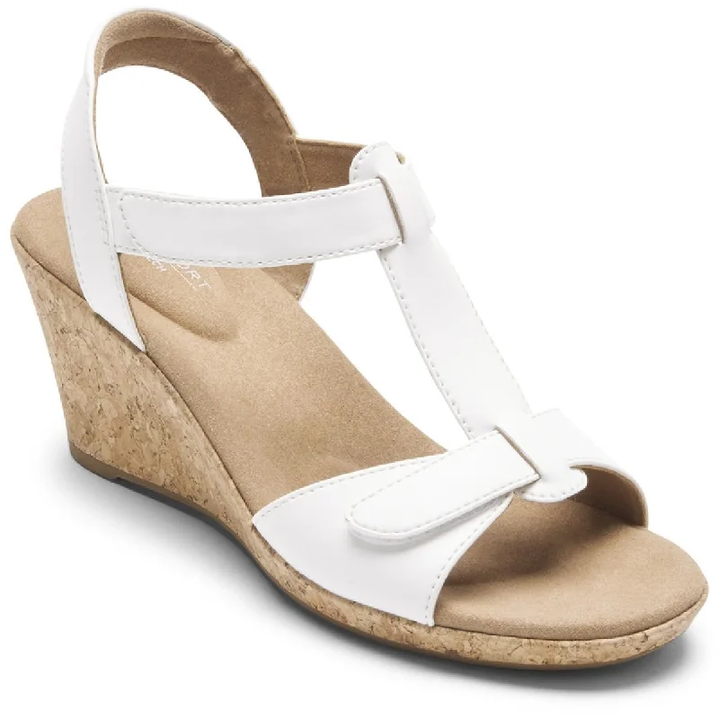 Fashionable sandals for women with animal print and chic buckle accents-Sandals for luxury wear-Rockport Womens Blanca  Open Toe Slingback Wedge Sandals