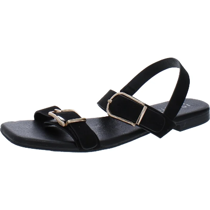 Sandals with rubber soles-Journee Collection Womens 006520 Faux Leather Warm Slingback Sandals