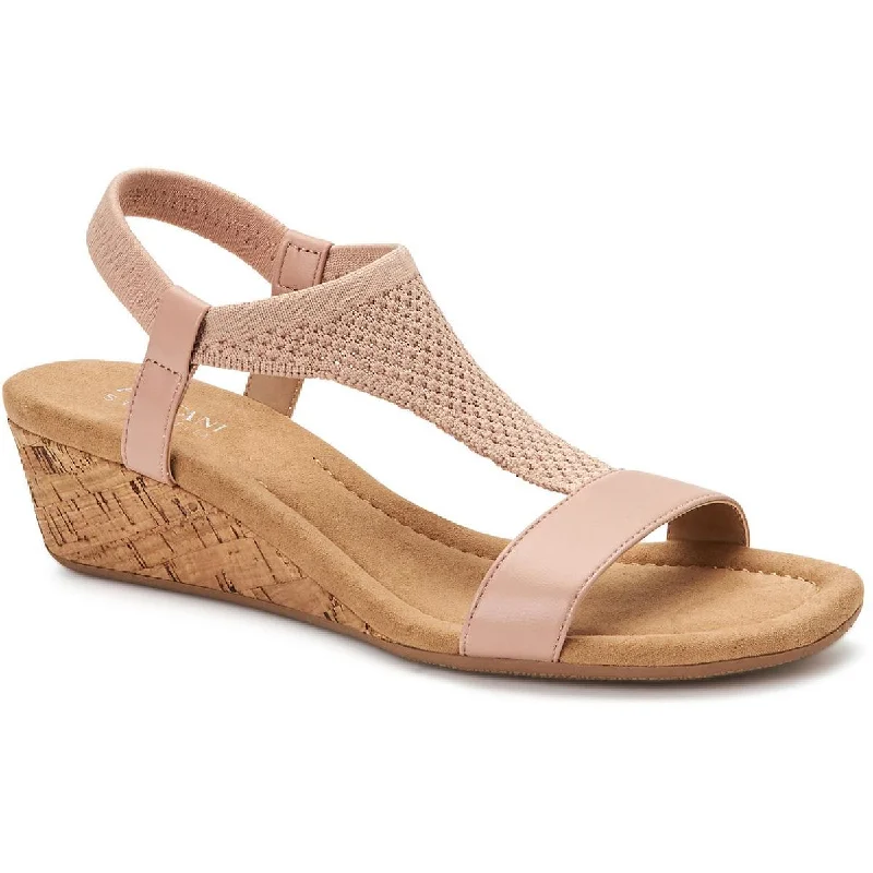 Comfortable sandals for women with padded straps and soft footbed for long wear-Sandals for city walks-Alfani Womens Vacanzaa T-Strap Wedge Sandals