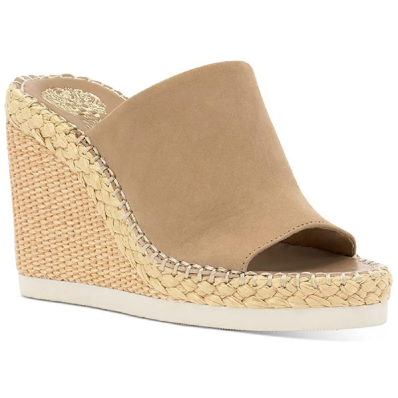 Casual sandals for men with open-toe design and soft leather upper-Sandals for office wear-Vince Camuto Womens Brissia Padded Insole Espadrille Wedge Sandals