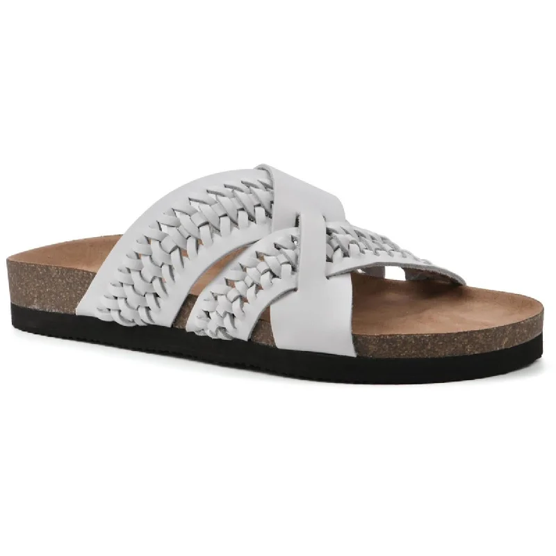 Comfortable sandals for women with Velcro straps and cushioned sole for everyday wear-Sandals for theme parks-White Mountain Womens HARDING Leather Slip On Slide Sandals