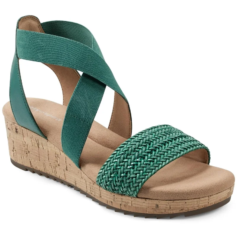 Outdoor sandals for women with cushioned footbed and adjustable straps for support-Sandals for date nights-Easy Spirit Womens Lorena 2 Leather Woven Slingback Sandals