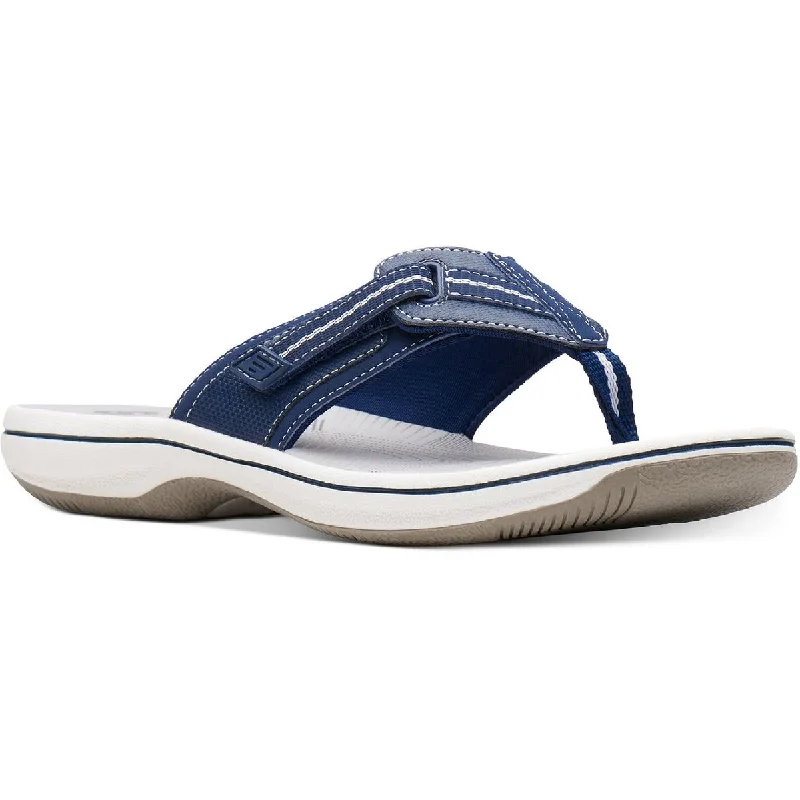 Outdoor sandals for women with cushioned footbed and adjustable straps for support-Sandals for running-Clarks Womens Brinkley Pool Slip On Thong Sandals