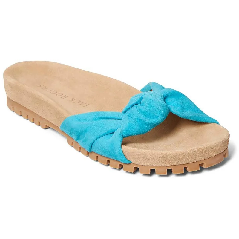 Comfortable sandals for women with plush straps and flexible soles for daily use-Sandals with cushioned insoles-Jack Rogers Womens Phoebe Knotted Comfort Suede Slip-On Slide Sandals