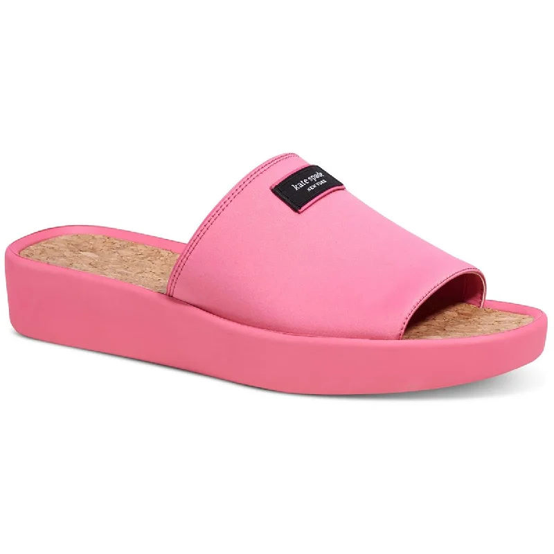 Elegant sandals for women with woven design and high-heeled platform soles-Sandals for running-Kate Spade New York Womens Spree Slide Slip-On Cork Slide Sandals