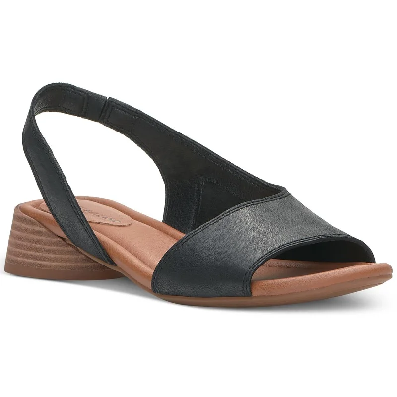 Stylish sandals for men with leather straps and simple yet sophisticated design-Sandals with animal prints-Lucky Brand Womens Rimma Leather Peep-Toe Slingback Sandals