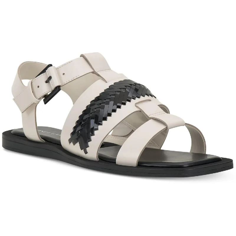 Fashionable sandals for men with flip-flop design and cushioned footbed-Sandals for tropical destinations-Vince Camuto Womens BACHELEN Faux Leather Square toe Gladiator Sandals