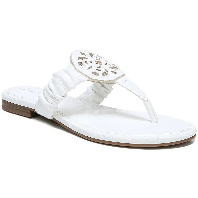 Comfortable sandals for men with cushioned footbed and supportive straps-Sandals with buckle closure-Circus by Sam Edelman Womens Camara Faux Leather Slide On Thong Sandals