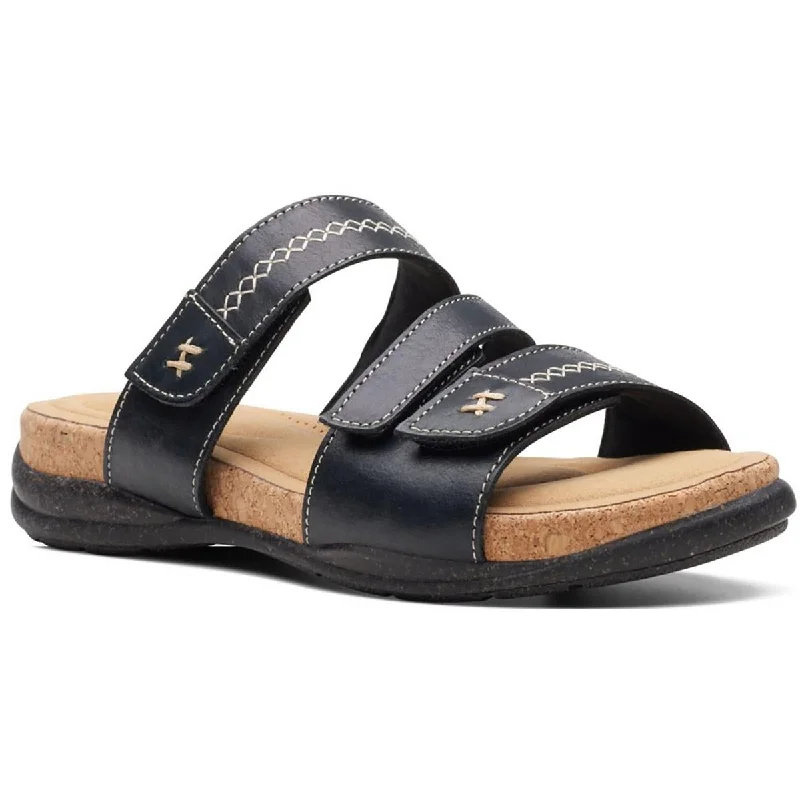 Casual sandals for women with wide straps and flat sole for relaxed fit-Sandals with adjustable straps-Clarks Womens Slide Slip On Slide Sandals