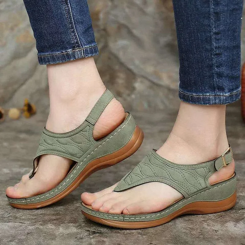 Slip-on sandals for women with adjustable straps and flexible material for comfort-Sandals with braided straps-Women's Stylish Casual Roman Sewing Fashion Buckle Strap Sandals