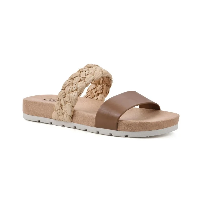 Boho-inspired sandals for women with braided straps and earthy tones-Sandals with buckle closure-Cliffs by White Mountain Womens Tonic Slip On FootBed Slide Sandals