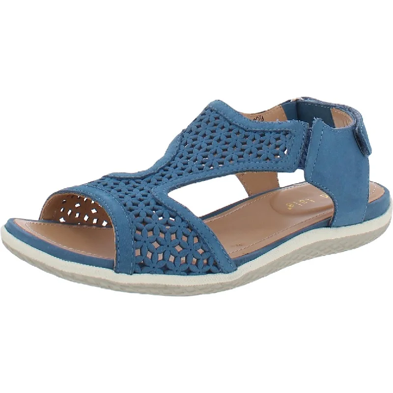 Comfortable sandals for women with cushioned soles and adjustable straps-Sandals for bohemian style-David Tate Womens Lazer Nubuck T-Strap Sport Sandals