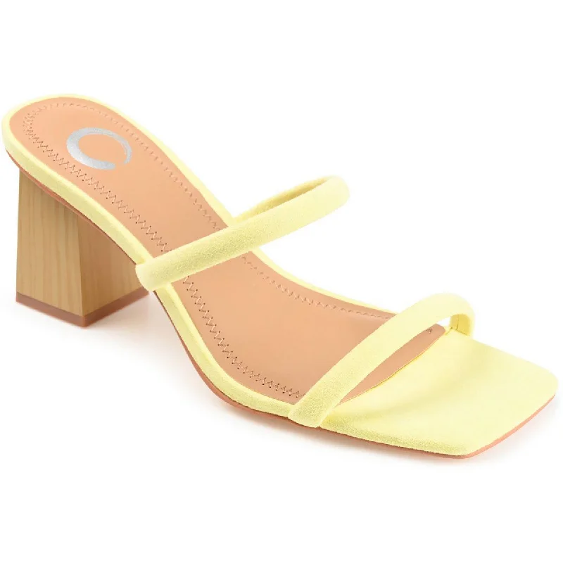 Stylish sandals for women with metallic accents and sleek, minimalist style-Sandals for boys-Journee Collection Womens Henrietta Square Toe Slip-On Slide Sandals