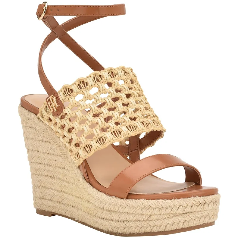 Trendy sandals for men with suede straps and minimalistic design for everyday wear-Sandals for summer festivals-Tommy Hilfiger Womens Kalendar Almond toe Casual Wedge Sandals