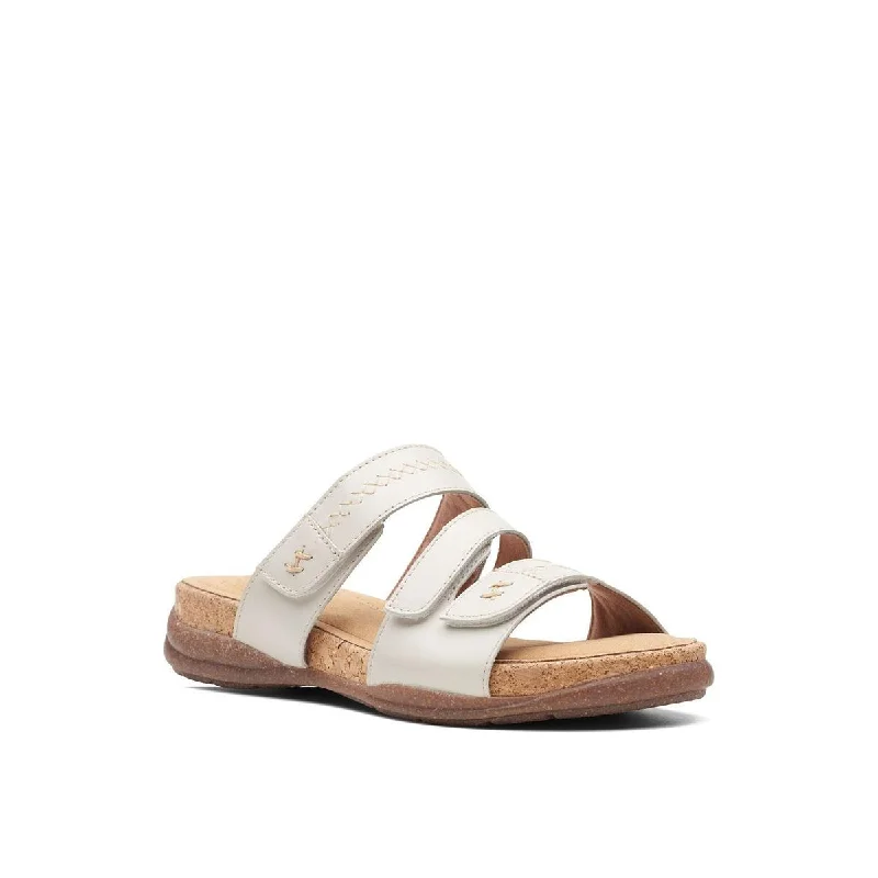 Stylish sandals for men with leather straps and simple yet sophisticated design-Sandals for bridesmaids-Clarks Womens Roseville Bay Leather Slip-On Slide Sandals