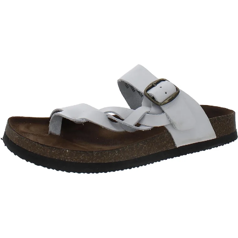 Trendy sandals for men with fabric straps and casual design for laid-back style-Sandals for swimming-White Mountain Womens Crawford Braided Leather Thong Sandals