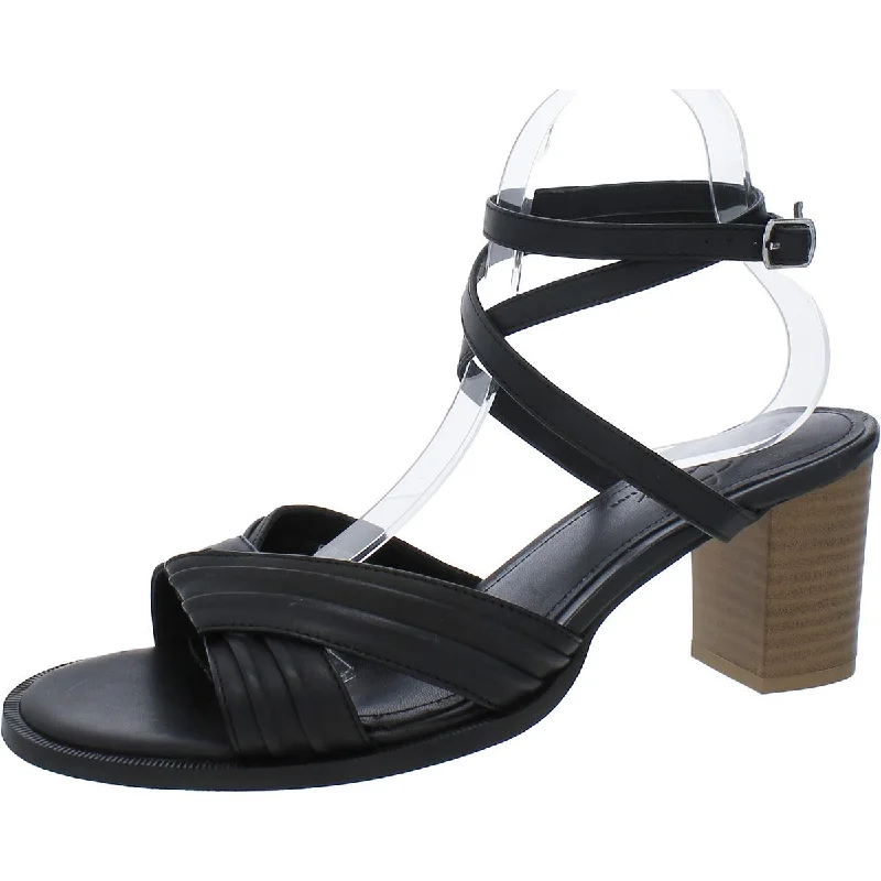 Trendy sandals for women with gladiator style and buckle details for flair-Sandals for affordable fashion-Journee Signature Womens Leather Ankle Tie Slingback Sandals