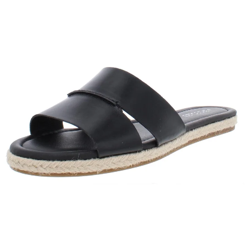 Casual sandals for women with buckle details and comfortable footbed for support-Sandals for streetwear-Aerosoles Womens Back Drop Faux Leather Open Toe Slide Sandals