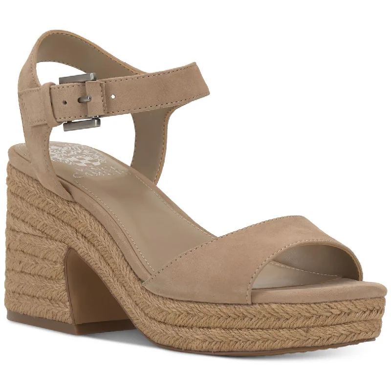 Casual sandals for women with arch support and lightweight construction-Sandals for desert adventures-Vince Camuto Womens Ranneli Leather Open Toe Platform Sandals