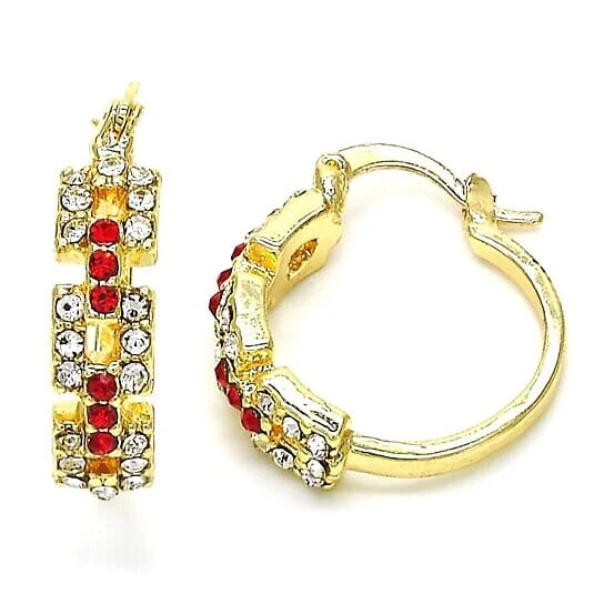 Hoop earrings with spiral designs for a dynamic and fluid look-Hypoallergenic hoop earrings-14k Gold Filled Garnet Unique Shape Earrings