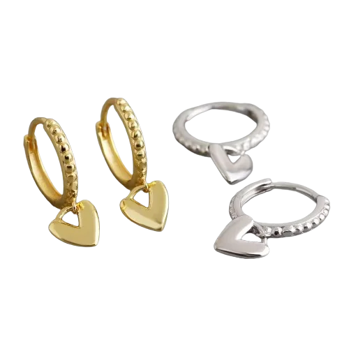 Best hoop earrings with smooth ceramic finishes for a polished, clean style-Hoop earrings for anniversaries-925 Sterling Silver Heart Hoop Earrings