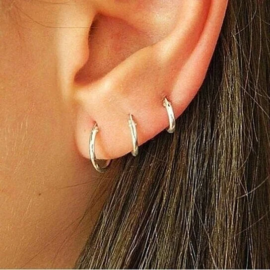 Best hoop earrings with snake chain details for a sleek and modern touch-Hoop earrings with tassels-3-Pairs: Endless Hoop Earrings