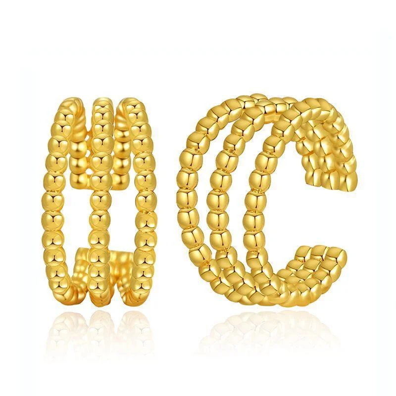 Best hoop earrings with detachable studs for a versatile and adjustable accessory-Medium hoop earrings-Beaded Cuff Earring