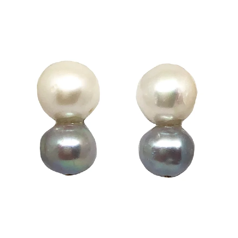 Best hoop earrings with minimal embellishments for a sleek and modern look-Hollow hoop earrings-Big Pearl, little grey pearl