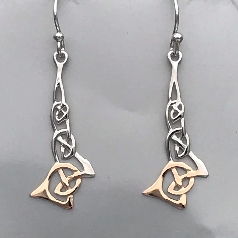 Hoop earrings with twisted leather for a chic and modern boho look-Large hoop earrings-Sterling Silver Gold Vermeil Celtic Design Silver 18Kt Rose Gold Earrings