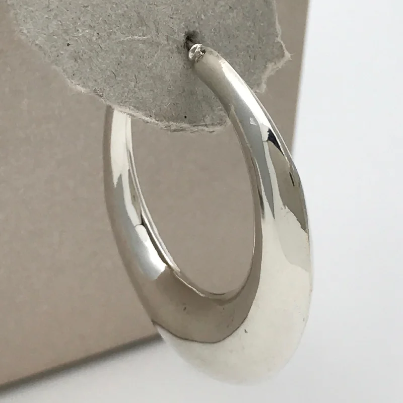 Hoop earrings with satin finishes for a smooth and elegant appearance-Hoop earrings with hearts-Crescent Moon Hoop Earrings