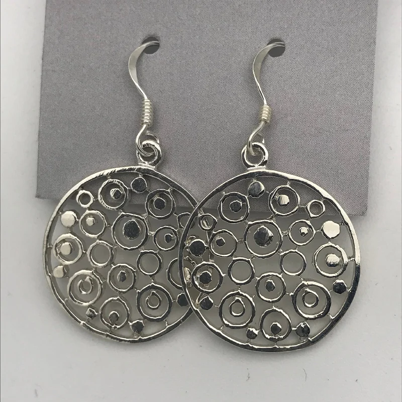 Best hoop earrings with oval shapes for a unique and elongated design-Hoop earrings with abstract art-Sterling Silver Cut Out Circles Earrings