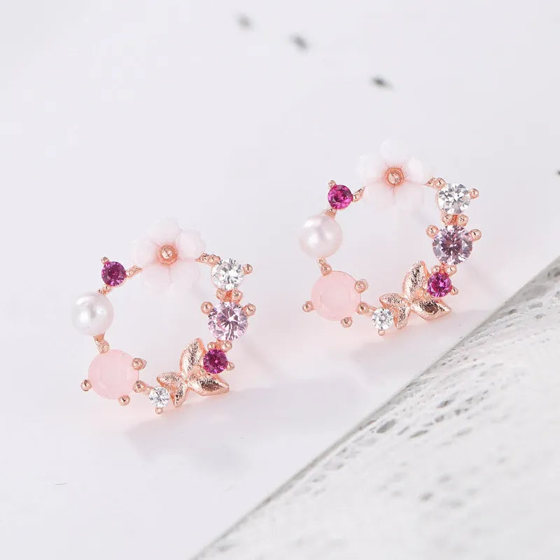 Hoop earrings with floral motifs for a feminine and nature-inspired look-Statement hoop earrings-JuliaFashion-Fashionable Silver Floral Statement Earring