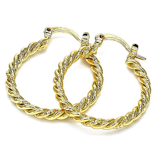 Hoop earrings with textured gold for a refined and sophisticated aesthetic-Small hoop earrings-Gold Filled Twist Hoop Earring