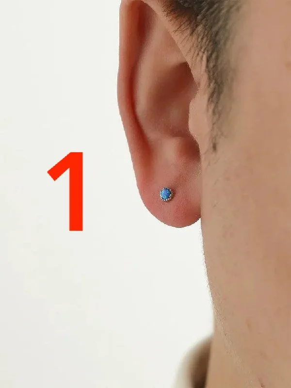 One blue earring