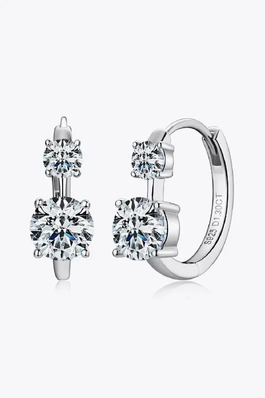 Best hoop earrings with matte finish for a sophisticated, understated design-Custom hoop earrings-LOVCIA 1.3 Carat Moissanite 925 Sterling Silver Earrings